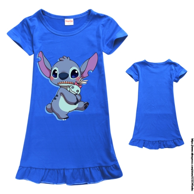 Dziecięca koszula nocna z podobizną Stitch dla małej nastoletniej dziewczynki, ubrania domowe na lato - Wianko - 8