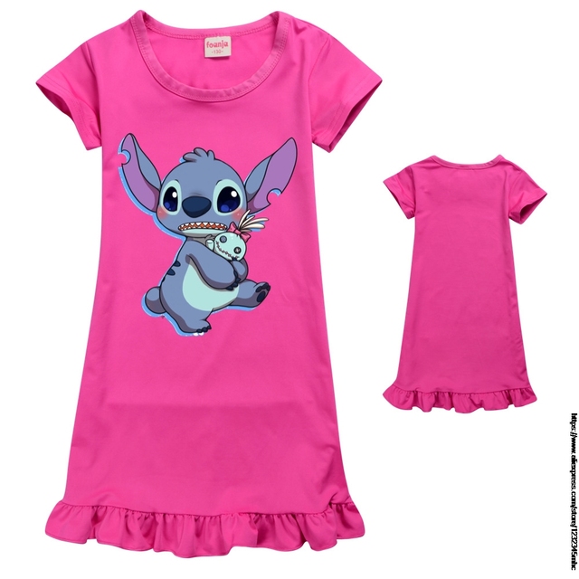 Dziecięca koszula nocna z podobizną Stitch dla małej nastoletniej dziewczynki, ubrania domowe na lato - Wianko - 10