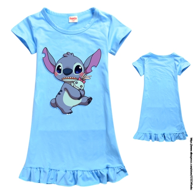 Dziecięca koszula nocna z podobizną Stitch dla małej nastoletniej dziewczynki, ubrania domowe na lato - Wianko - 7