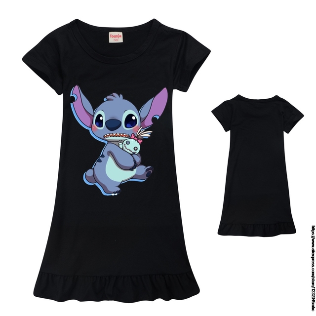 Dziecięca koszula nocna z podobizną Stitch dla małej nastoletniej dziewczynki, ubrania domowe na lato - Wianko - 9