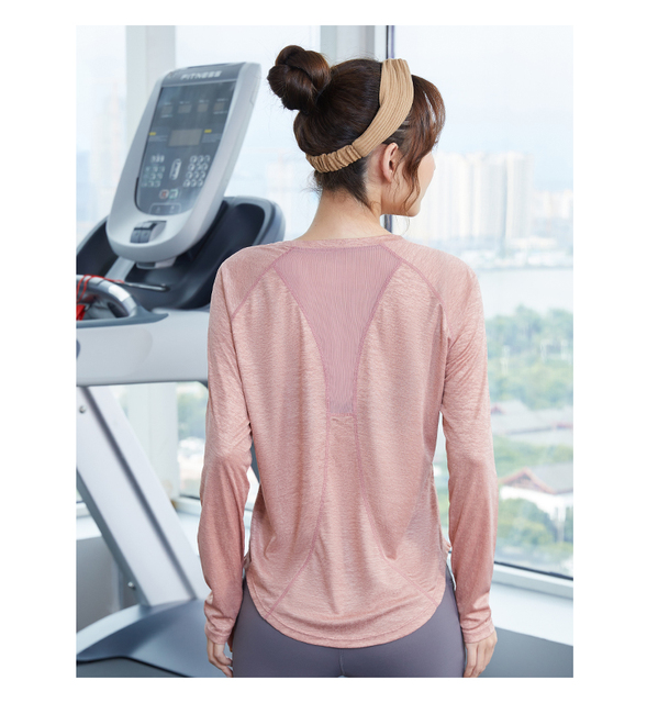 Luźna damskie koszulka do biegania z długim rękawem – Fitness Sport - Wianko - 26