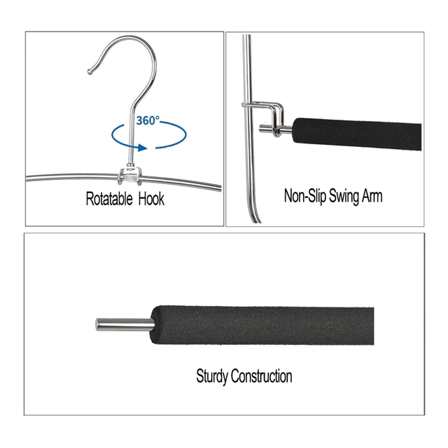 Wieszak na spodnie metalowy 5-warstwowy, antypoślizgowy, oszczędzający miejsce w szafie - Wianko - 9