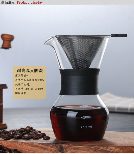 Ręcznie robiony, borokrzemianowy dzbanek do kawy - wysoka odporność termiczna! - Wianko - 2