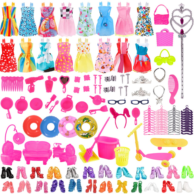 Zestaw 76 ubrań i akcesoriów dla lalki Barbie i BJD Blythe, sukienki na Szlachetną Kolację, idealny prezent dla dziewczyn 11,5 cala - Wianko - 18
