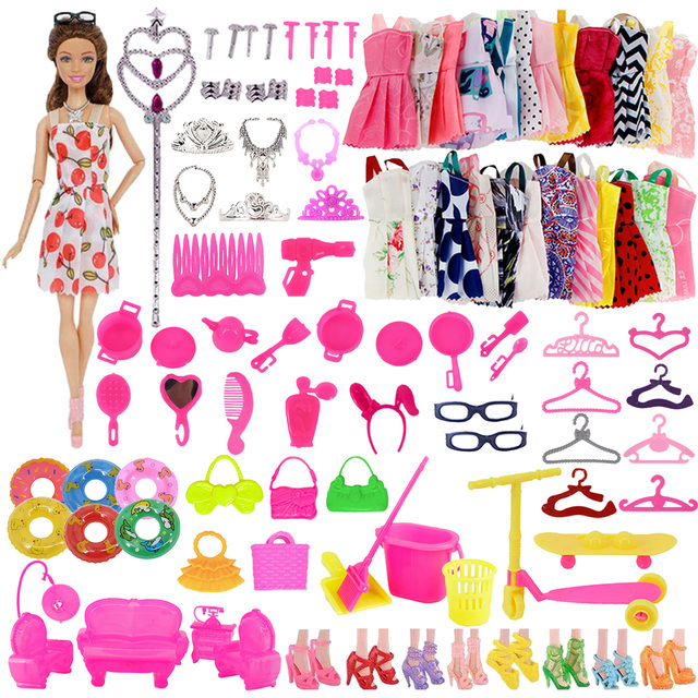 Zestaw 76 ubrań i akcesoriów dla lalki Barbie i BJD Blythe, sukienki na Szlachetną Kolację, idealny prezent dla dziewczyn 11,5 cala - Wianko - 17