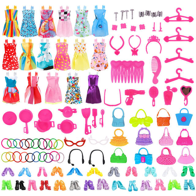 Zestaw 76 ubrań i akcesoriów dla lalki Barbie i BJD Blythe, sukienki na Szlachetną Kolację, idealny prezent dla dziewczyn 11,5 cala - Wianko - 11