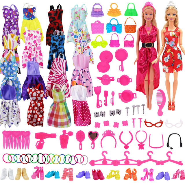 Zestaw 76 ubrań i akcesoriów dla lalki Barbie i BJD Blythe, sukienki na Szlachetną Kolację, idealny prezent dla dziewczyn 11,5 cala - Wianko - 10