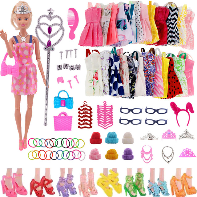Zestaw 76 ubrań i akcesoriów dla lalki Barbie i BJD Blythe, sukienki na Szlachetną Kolację, idealny prezent dla dziewczyn 11,5 cala - Wianko - 4
