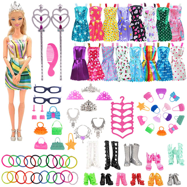 Zestaw 76 ubrań i akcesoriów dla lalki Barbie i BJD Blythe, sukienki na Szlachetną Kolację, idealny prezent dla dziewczyn 11,5 cala - Wianko - 3
