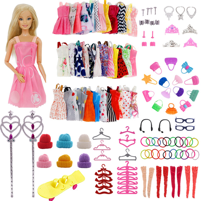 Zestaw 76 ubrań i akcesoriów dla lalki Barbie i BJD Blythe, sukienki na Szlachetną Kolację, idealny prezent dla dziewczyn 11,5 cala - Wianko - 8