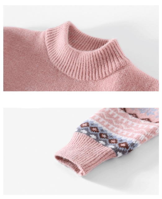 Dziecięce grube i ciepłe swetry dzianinowe dla dziewczynek na jesień i zimę, wszystkie kolory, w różnych rozmiarach - Wianko - 12