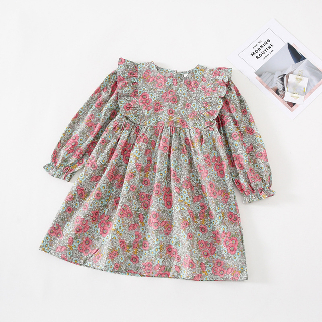 Sukienka dziecięca z długim rękawem w falbaniach, idealna na jesień i wiosnę, dla małych księżniczek - Wianko - 15
