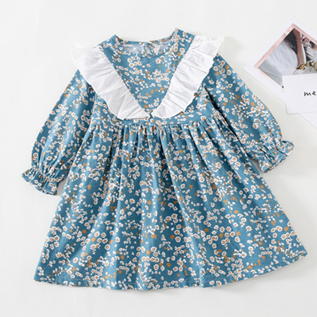 Sukienka dziecięca z długim rękawem w falbaniach, idealna na jesień i wiosnę, dla małych księżniczek - Wianko - 19