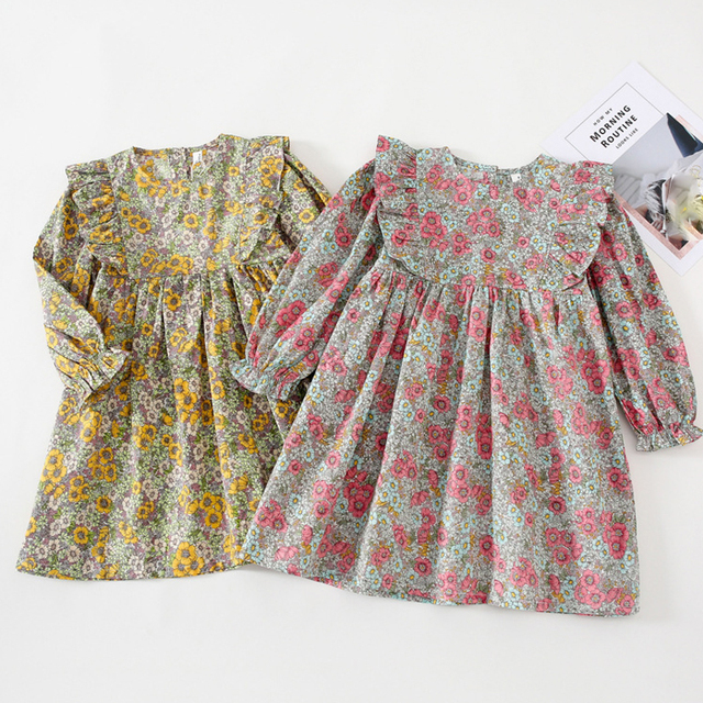 Sukienka dziecięca z długim rękawem w falbaniach, idealna na jesień i wiosnę, dla małych księżniczek - Wianko - 14