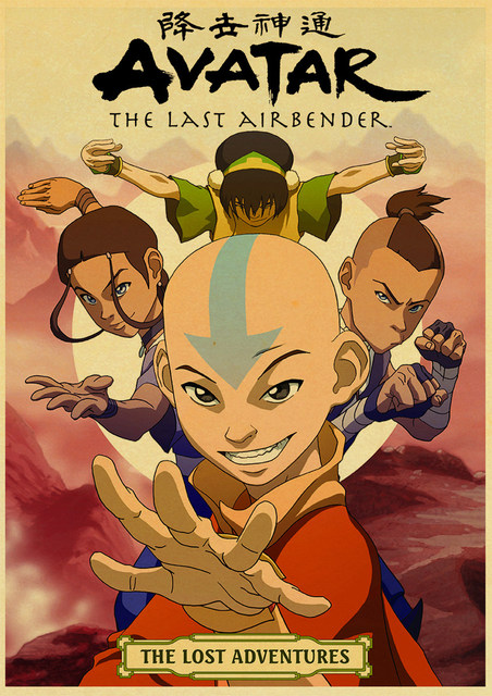 Plakat Avatar Ostatni Airbender Aang Walka - Vintage Plakat Anime, Papier Pakowy, Dekoracja Domu i Baru - Wianko - 7