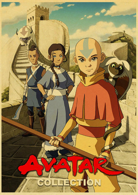 Plakat Avatar Ostatni Airbender Aang Walka - Vintage Plakat Anime, Papier Pakowy, Dekoracja Domu i Baru - Wianko - 10
