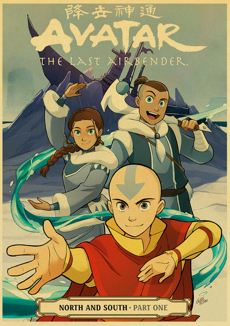 Plakat Avatar Ostatni Airbender Aang Walka - Vintage Plakat Anime, Papier Pakowy, Dekoracja Domu i Baru - Wianko - 11