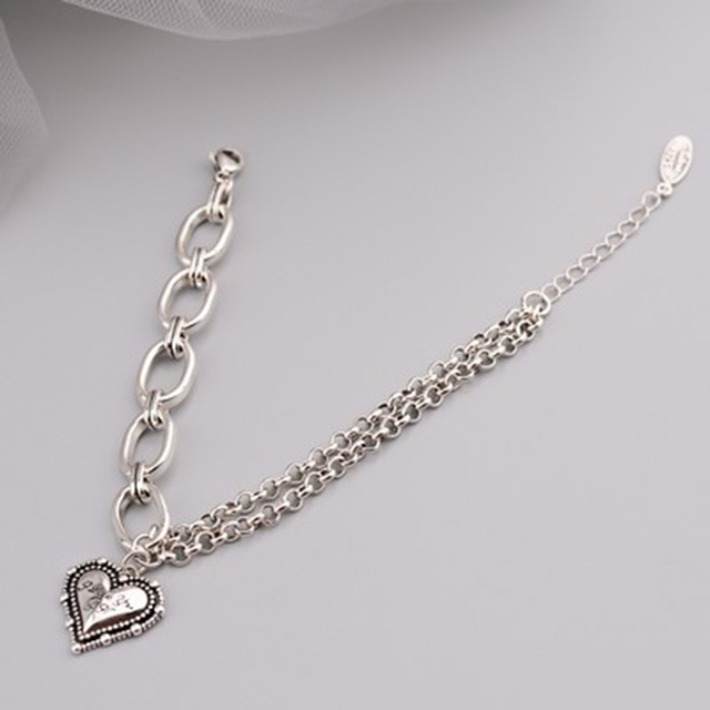 Bransoletka dla zakochanych ze srebra 925 z sercami Eroval - retro luksusowa biżuteria - Wianko - 2