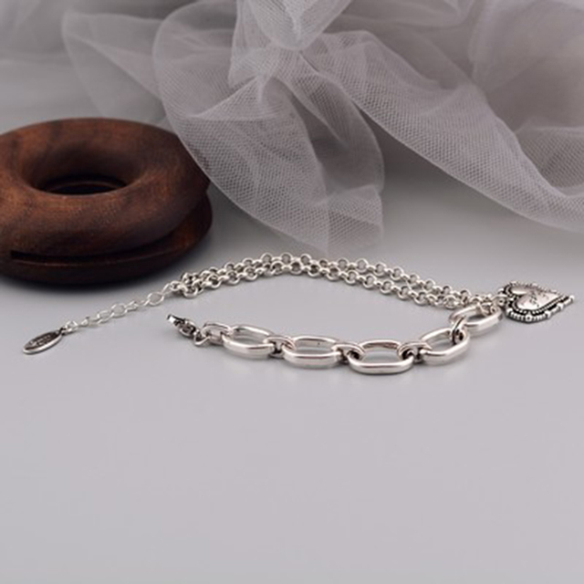 Bransoletka dla zakochanych ze srebra 925 z sercami Eroval - retro luksusowa biżuteria - Wianko - 3