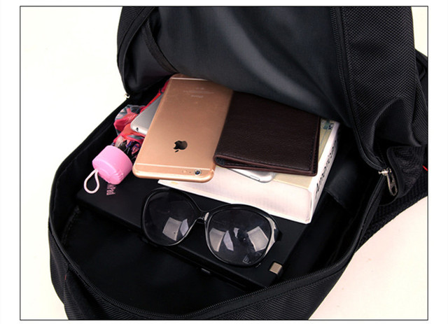 Czarny plecak męski z nylonu, wodoodporny, na laptopa 15.6 cala, o dużej pojemności i wysokiej jakości - Wianko - 10