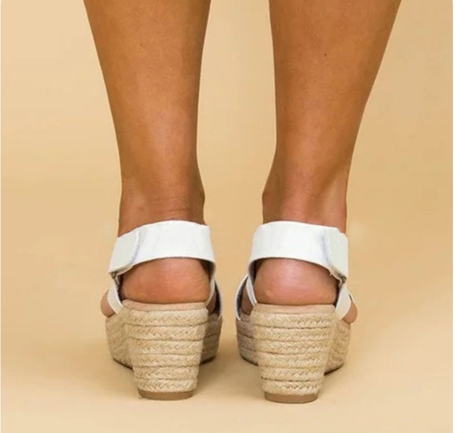 Kliny buty damskie 2020 - letnie sandały Solid Plus Size antypoślizgowe Famale - Wianko - 6