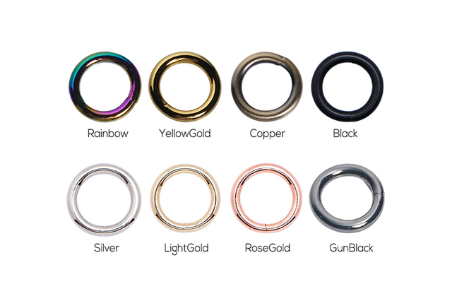 15mm galwanicznie metalowy pierścień wysokiej jakości w 8 kolorach dla DIY smyczy, obroży, plecaka i torebki - Wianko - 1