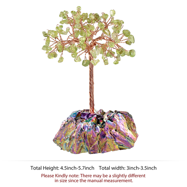 Kryształowe drzewo Rainbow Aura z tytanowego klastera kwarcowego – szklanych gałęzi Bonsai dla dobrego feng shui - Wianko - 14