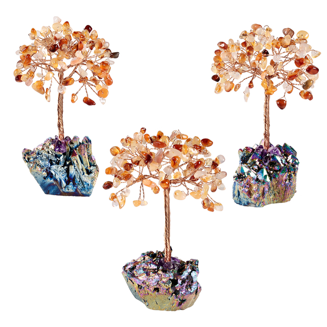 Kryształowe drzewo Rainbow Aura z tytanowego klastera kwarcowego – szklanych gałęzi Bonsai dla dobrego feng shui - Wianko - 12