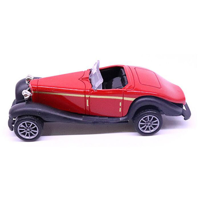 Samochodzik-zabawka klasyczny model pojazdu, czerwony kolor, wykonany ze stopu metali, skala 1:43, długość 10.5 cm - Wianko - 4