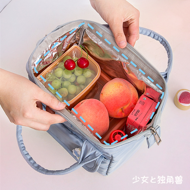 Damska torba na lunch termiczna, wodoodporna, duże rozmiary - Śliczne pudełko na śniadanie piknikowe WY367 - Wianko - 5