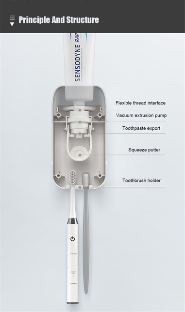 Plastikowy uchwyt ścienny na szczoteczki do zębów z automatycznym dozownikiem pasty do zębów w kolorze białym - Wianko - 10