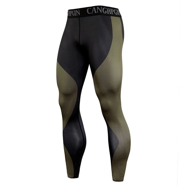 Męskie kompresyjne legginsy do biegania Camo z szybkim schnięciem i wysoką elastycznością do treningu jogingu Plus - Wianko - 11