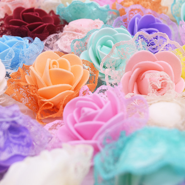 Mini Silk Lace Rose - 10/20/50 sztuk sztucznych kwiatów głów na ślub, dekoracje domowe i DIY wieniec - Wianko - 8