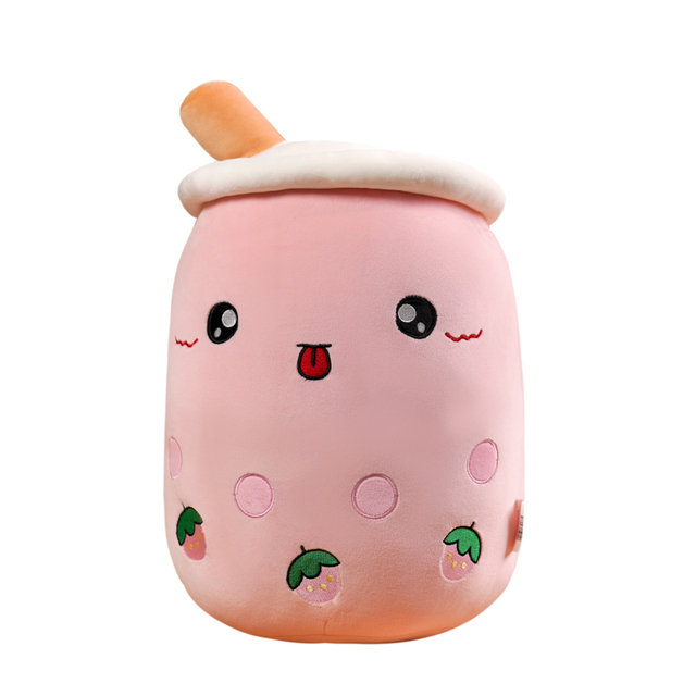 Poduszka do Bubble Tea w kształcie litery, 50CM, urocza kreskówka, przyssawka, nadziewana, miękka, poduszka pod plecy, smieszne Boba, zwierzęca, żywność, prezent - Wianko - 15