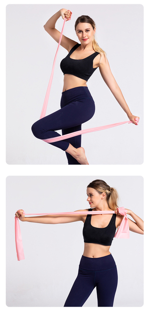 Taśmy oporowe do pilatesu i jogi TPE - sprzęt treningowy do ćwiczeń fitness, idealny do wzmocnienia mięśni i elastyczności - Wianko - 14