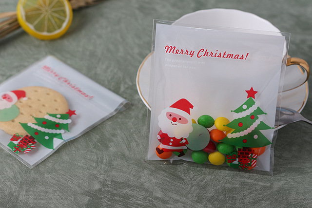 Opakowanie na ciasteczka 100 sztuk Wedding Candy - torba samodzielnie stojąca z uchwytem do Cupcake Biscuit Hand Made DIY, świąteczna, plastikowa - Wianko - 8