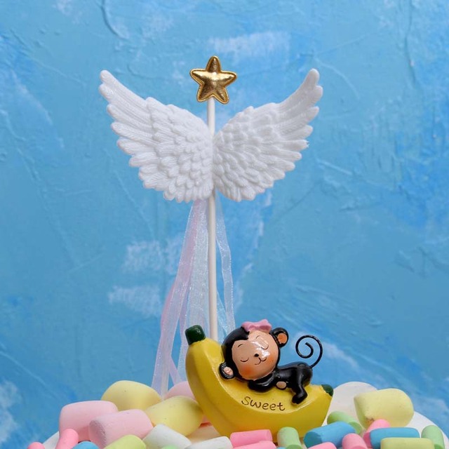 Skrzydła anioła - ozdoba na wierzch tortu do samodzielnego dekorowania - flagi DIY Cupcake - dekoracje tortowe na walentynki, ślub i urodziny - akcesoria do pieczenia - Wianko - 22
