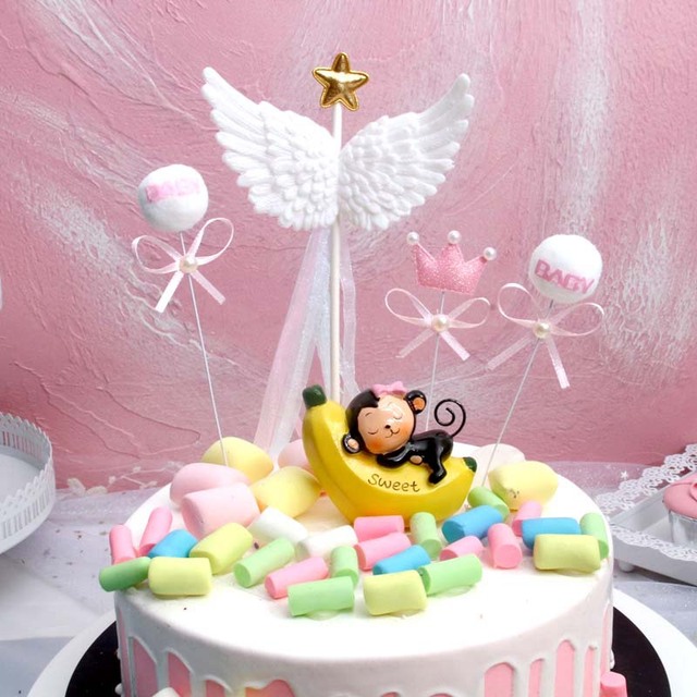 Skrzydła anioła - ozdoba na wierzch tortu do samodzielnego dekorowania - flagi DIY Cupcake - dekoracje tortowe na walentynki, ślub i urodziny - akcesoria do pieczenia - Wianko - 19