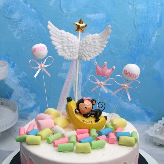 Skrzydła anioła - ozdoba na wierzch tortu do samodzielnego dekorowania - flagi DIY Cupcake - dekoracje tortowe na walentynki, ślub i urodziny - akcesoria do pieczenia - Wianko - 20