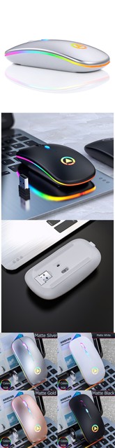 Bezprzewodowa mysz Bluetooth RGB LED, cicha i ergonomiczna, na PC Laptop, komputer Macbook, Xiaomi Redmi - Wianko - 3