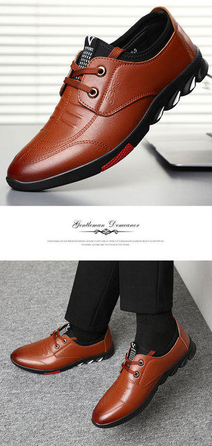Męskie skórzane buty biznesowe o niskiej cholewce, oddychające, miękkie i wygodne - całoletnia moda - Wianko - 7