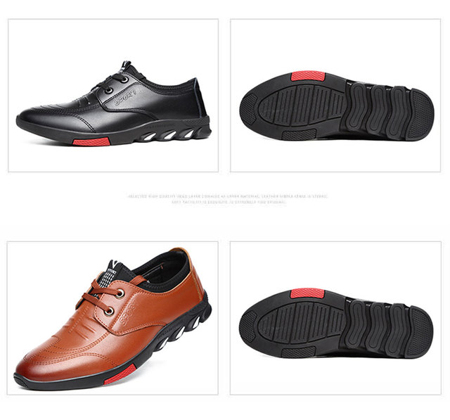 Męskie skórzane buty biznesowe o niskiej cholewce, oddychające, miękkie i wygodne - całoletnia moda - Wianko - 9