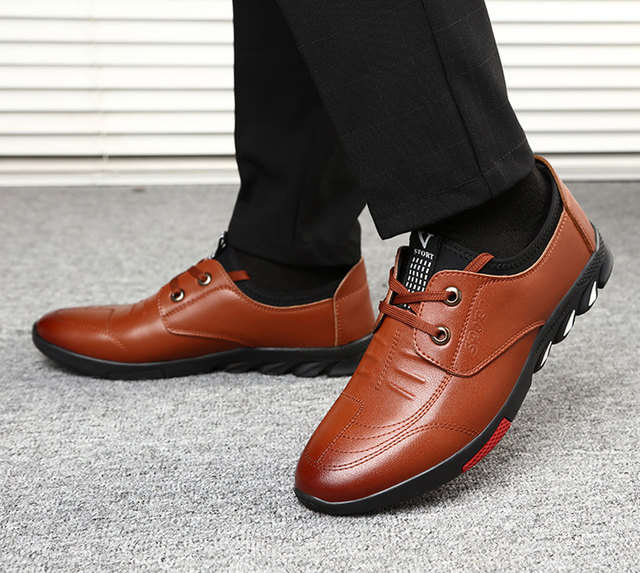 Męskie skórzane buty biznesowe o niskiej cholewce, oddychające, miękkie i wygodne - całoletnia moda - Wianko - 8
