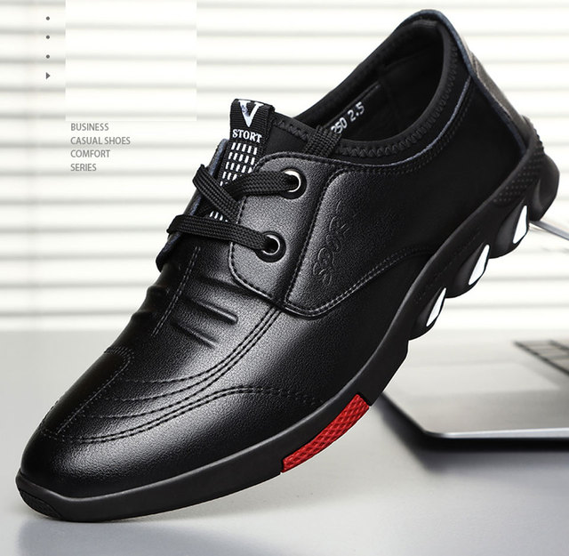 Męskie skórzane buty biznesowe o niskiej cholewce, oddychające, miękkie i wygodne - całoletnia moda - Wianko - 3