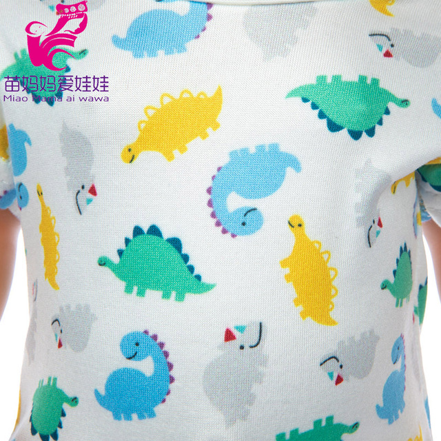 Noworodkowy szlafrok Cartoon Cock dla lalek - ubranie 17 Cal w motyw koszuli nocnej z królikiem i dinozaurem - Wianko - 19