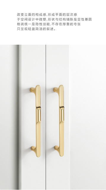 Klamka ze stopu cynku w stylu skandynawskim - czarny, nowoczesny, luksusowy uchwyt drzwi, złote detale - Wianko - 4
