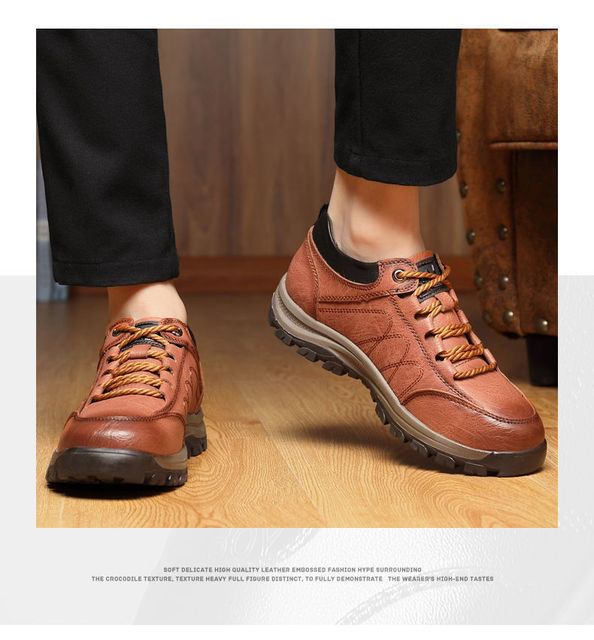 Męskie skórzane buty trampki 2021 - jakość, wygodne, dla aktywnego stylu życia - Wianko - 17