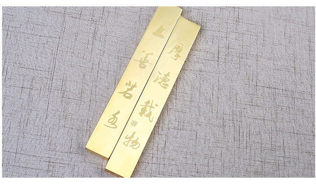 Mosiężne przyciski do papieru - Metalowa kaligraficzna waga papieru z rzeźbą chińskiego obrazu - Wianko - 5