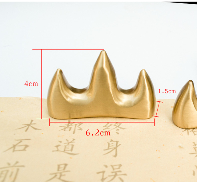 Mosiężna szczotka do pióra z metalowym przyciskiem i chińskim wzorem kaligrafii - Wianko - 4