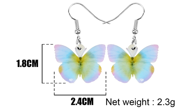 Kolczyki akrylowe z motywem motyla Morphidae - duża wersja, piękne wzory zwierzęce, idealne na lato - Wianko - 5